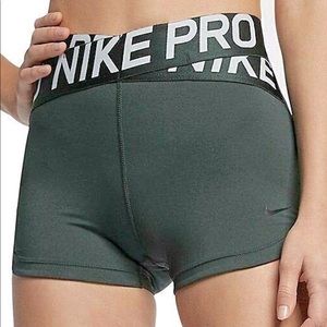 Nike pro olive green shorts